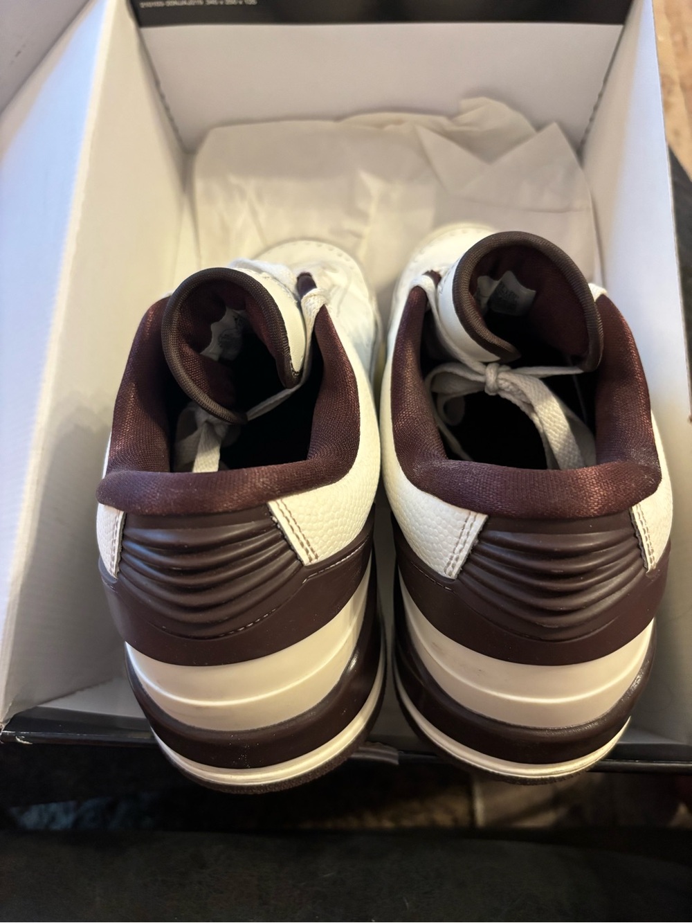Jordan Women's Low-Top Sneakers in Cream & Dark Brown - Picture 6 of 7